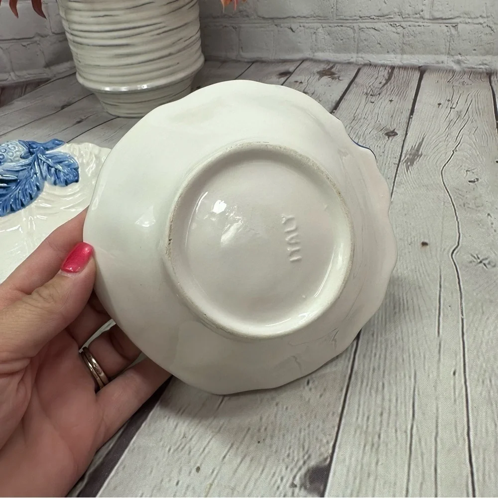 White and Blue Decorative Bowls made in italy figs strawberry